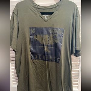 Armani Exchange Men’s XL Green V Neck Tee Shirt